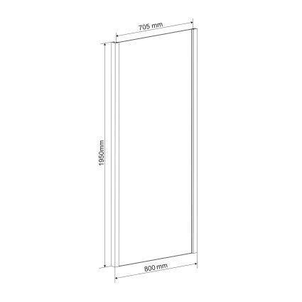 Бічна стінка 80*195 см, для комплектації з дверима 599-153 (h) - 2
