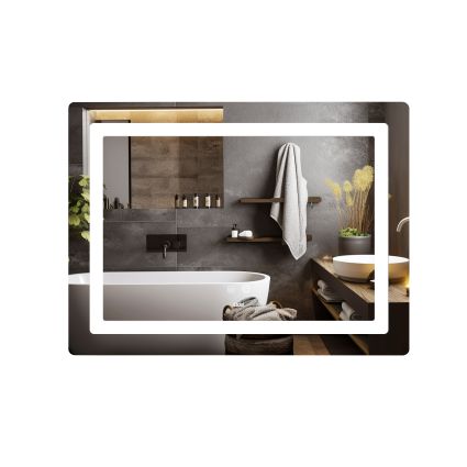 Дзеркало Lidz Kubis (KU2) 800х600 з LED-підсвічуванням Touch, з антизапотіванням, з димером, рег. яскравості LD78LF904806048446 - 1