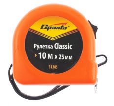Рулетка Classic, 10 м х 25 мм, пластиковый корпус SPARTA 31305