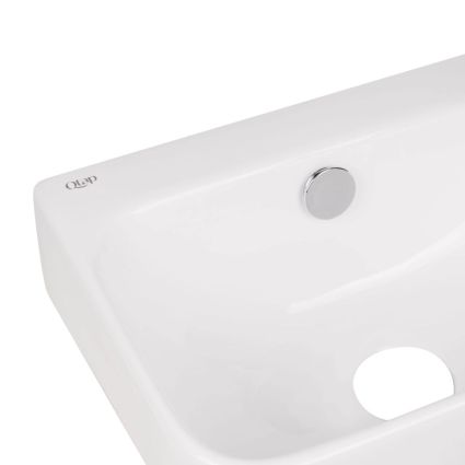 Комплект Qtap Tern: Раковина подвесная прямоугольная правая 450х260х155 мм White + Донный клапан PU02O - 5