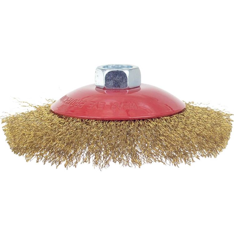 Щетка проволочная конусообразная Ø125мм М14×2мм (латунированная) Sigma (9016121) - 2