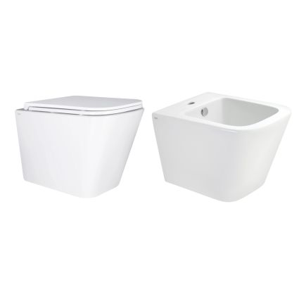 Комплект Qtap Tern 2 в 1: подвесной унитаз Ultra Quiet + биде подвесное - 1