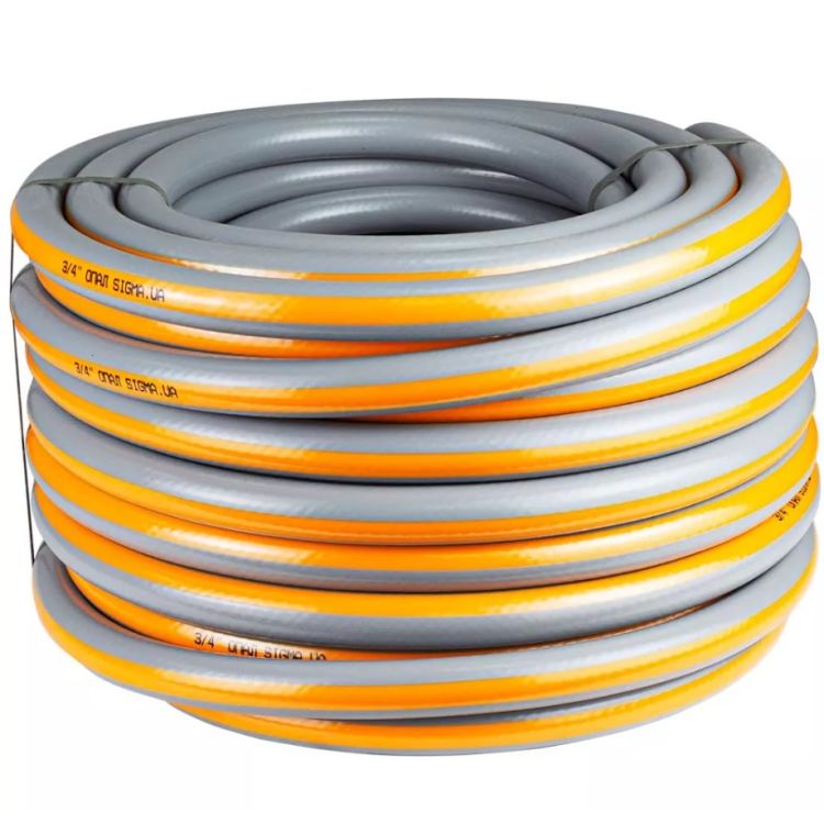 Шланг д/поливу 3/4&amp;quot; (бухта 50 м) (ціна за 1 м) Опал сіро-помаранч(5065264) 3 шари армований FLORA - 1