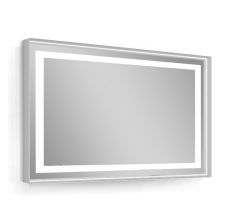 Зеркало 100*80см, в алюминиевой раме, с подсветкой, с подогревом, цвет серый (мебель под умывальник VERITY LINE)