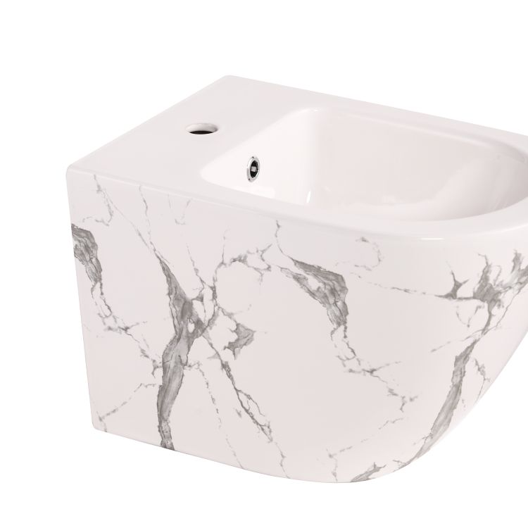 Біде підвісне Qtap Robin 515x370x350 мм, Marble QT13551381GMR - 5