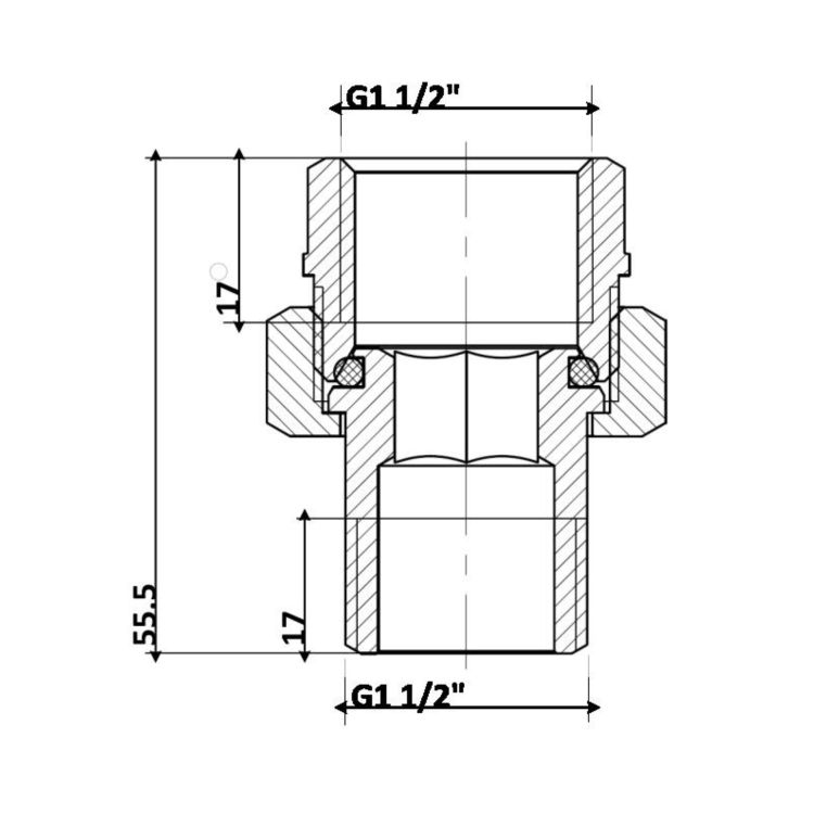 Згін-американка Thermo Alliance Standart 1 1/2&amp;quot;ВЗ нікель, прямий TAS190W40 - 2