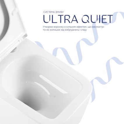 Комплект: Qtap Gemini Ultra Quiet унітаз підвісний QT2533076EUQW+Nest комплект інсталяції 4в1 (Клавіша лінійна Black mat) QT0133M425+QT0111M08V1091MB - 5