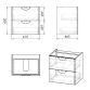 NOVA VLNA M комплект мебели 60см, черный: тумба подвесная, 2 ящика + умывальник накладной арт i11052 - 3