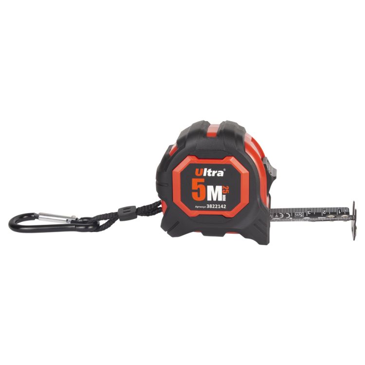 Рулетка магнитная обрезиненная Extra нейлоновое покрытие двустороннее полотно/зацеп 5м×25мм ULTRA (3822142) - 2
