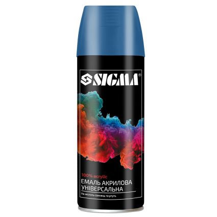 Емаль аерозольна акрилова 400мл RAL 5002 ультрамариново-синій глянець SIGMA (2737141) - 1