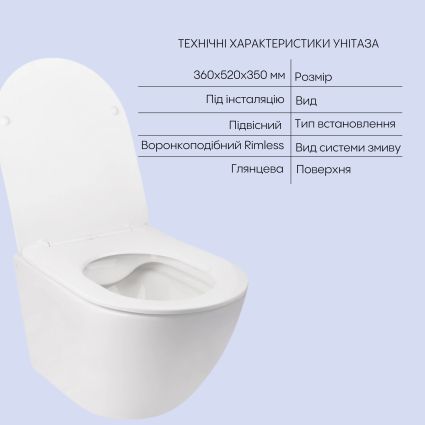 Комплект Qtap Jay 2 в 1: подвесной унитаз Rimless + биде подвесное - 3