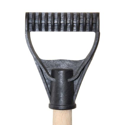 Лопата для снега/зерна пластиковая с оцинкованной планкой Standard 490×495мм с деревянной рукояткой (черная) GRAD (5046585) - 5