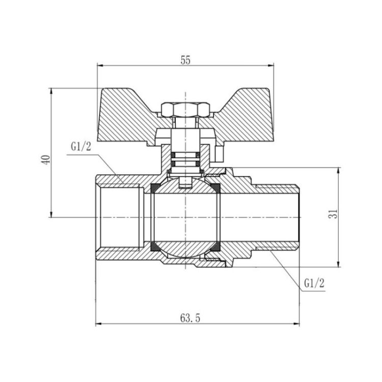 Кран кульовий SD Forte 1/2 ГШ газ - 2