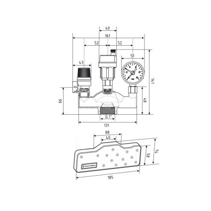 Група безпеки Forte 1&amp;quot;В для котла з теплоізоляцієй (у зборі) TAF290 Thermo Alliance - 2