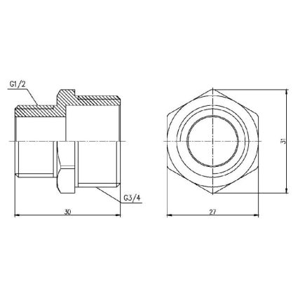 Ниппель редукционный SD Forte 1/2&amp;quot;х3/4&amp;quot; - 2