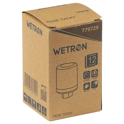 Реле тиску 1.5кВт 1.4-2.2 бар циліндр (гайка) WETRON (779729) - 4