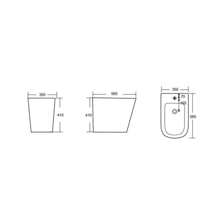 Біде підлогове Qtap Scorpio 565x355x410 White QT14441380W - 2