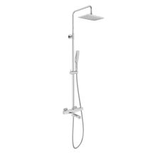 Sistema P Система душова (термостат для ванни, душ 246*170 мм, ручний душ 1 режим, білі лійки, шланг полімер 1,6 м), cromo