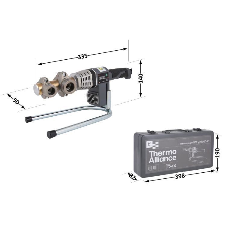 Паяльник для пластикових труб Thermo Alliance STD-102 Ø20-32 (автоматичний 700W) - 2