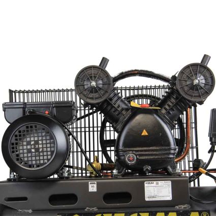 Компрессор двухцилиндровый ременной (V) 2.5кВт 396л/мин 10бар 50л (2 крана) SIGMA (7044131) - 4