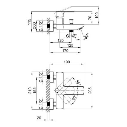 Змішувач для ванни Qtap Lipno 3023101DC - 2