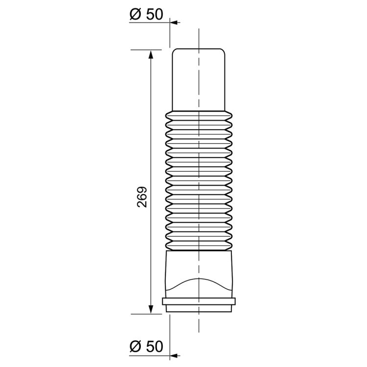З'єднання гнучке Magiflex Ø50мм F-M 269мм WIRQUIN (9549353) - 5