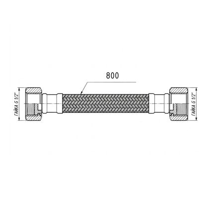 Гнучка підводка для води Thermo Alliance Forte ВВ 80 см TAF385W80 - 2