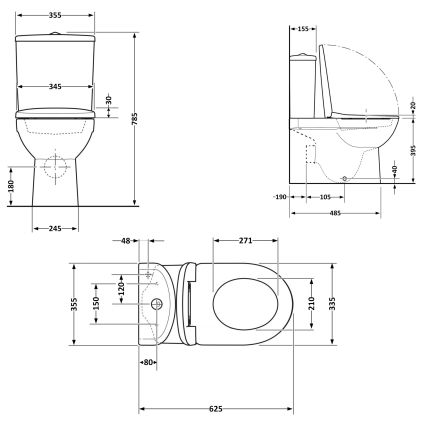 Унітаз підлоговий Qtap Leo Ultra Quiet 620×355×790 мм з сидінням Soft-close, White QTLEO27W49261 - 2
