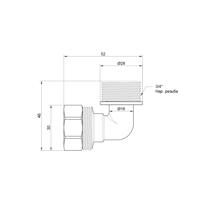 Коліно металопл 20х3/4&amp;quot;з SD157W2020 SD Plus - 2