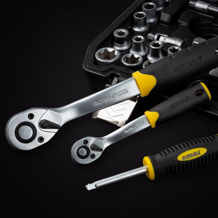 Набор насадок торцевых и биты 1/4&amp;quot; 1/2&amp;quot; 114шт CrV SIGMA (6003781) - 8