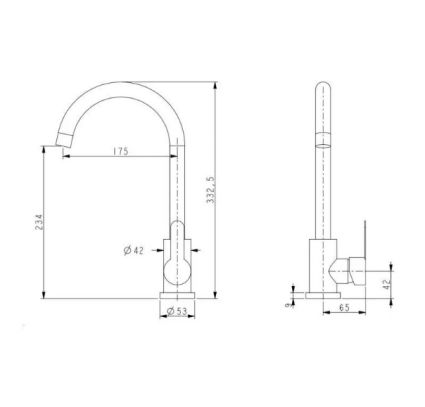 Смеситель д/кухонной мойки Pure 015F U-образный Nickel BRIPUR015FNKL Brinex - 2