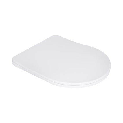 Сидіння для унітаза Qtap (Robin 490) 425x363x50 мм, Matt Black, з мікроліфтом Slim Duroplast, Quick Release QTSC179MB48676 - 1