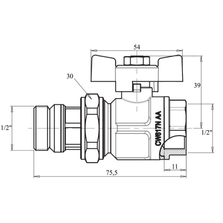 Кран шаровой &amp;quot;Американка&amp;quot; Icma 1/2&amp;quot; с антипротечкой прямой №348 - 2