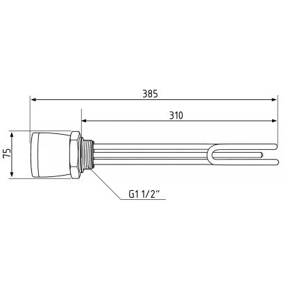 ТЕН з термостатом Galmet GE, 2 кВт, 230 В - 6/4&amp;quot; (1 1/2&amp;quot;) (200 л) (41020011) - 2