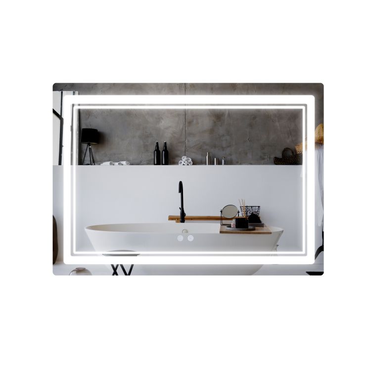 Дзеркало Qtap Cardinal (CA2) 1200х800 з LED-підсвічуванням Touch, з антизапотіванням, з димером, рег. темп. кольору (3000-6500K) QT0478C1208048454 - 1