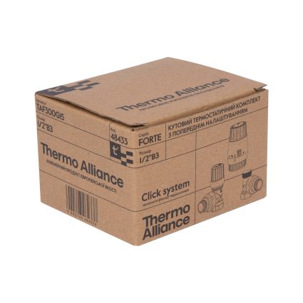 Комплект термостатичний радіаторний кутовий Thermo Alliance Forte 1/2&amp;quot; з термоголовкою, передналаштування, антипротікання TAF300G15 - 6