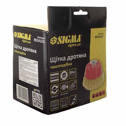 Щетка проволочная чашеобразная Ø125мм М14×2мм (латунированная) Sigma (9014121) - 5