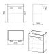 MARO комплект меблів 60см білий: підлогова тумба, 2 дверки + умивальник накладний - 2