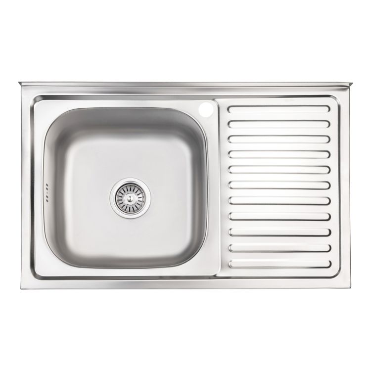Кухонна мийка Brinex 5080-L 0,8 мм Satin (BRIN5080LSAT06) - 1