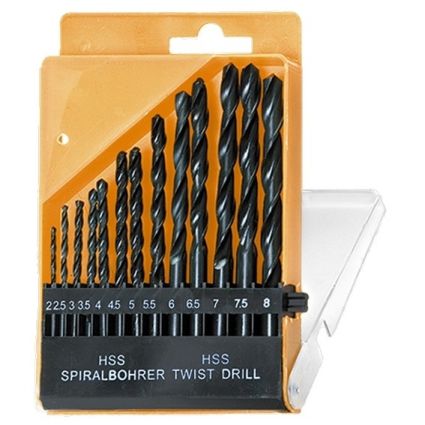 Набір свердел по металу, 2-8 мм (через 0,5 мм), HSS, 13 шт. циліндричний хвостовик 723355 - 1
