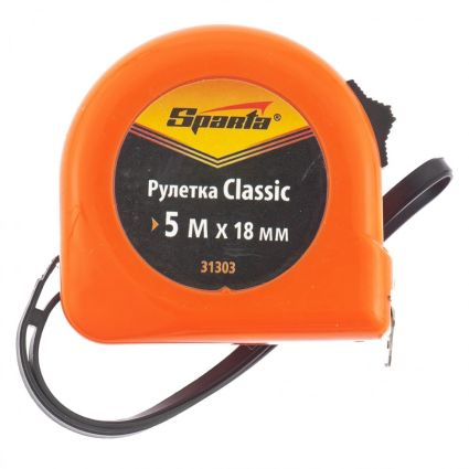Рулетка Classic, 5 м х 18 мм, пластиковый корпус SPARTA 31303 - 1