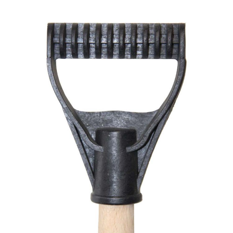 Лопата для снега/зерна пластиковая с оцинкованной планкой Standard 490×495мм с деревянной рукояткой (черная) GRAD (5046585) - 5