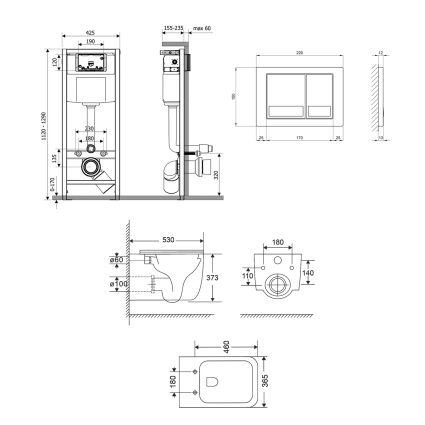 Комплект: Qtap Gemini Ultra Quiet подвесной унитаз QT2533076EUQW + Nest комплект установки 4в1 (Клавиша квадратная Chrome) QT0133M425 +QT0111M06028CRM - 2