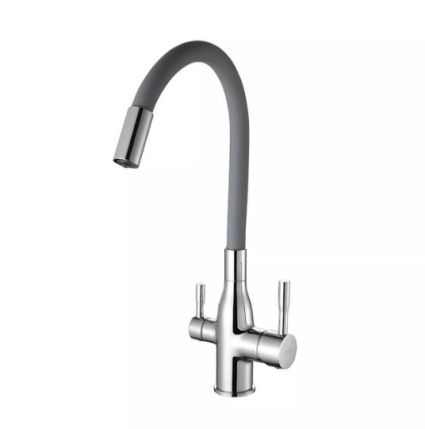 Змішувач д/кухонної мийки F4396-15 з гнучк.вилив. сірий Frap - 1