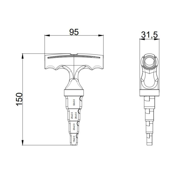 Калібратор для м/п труб d16-32 STD-405 Thermo Alliance - 2