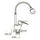Смеситель ML Ø40 для кухни гусак гофрированный на гайке AQUATICA (ML-4B644C) - 2