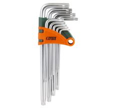 Ключи TORX 9шт T10-T50мм CrV (средние с отвер) Grad (4022285)