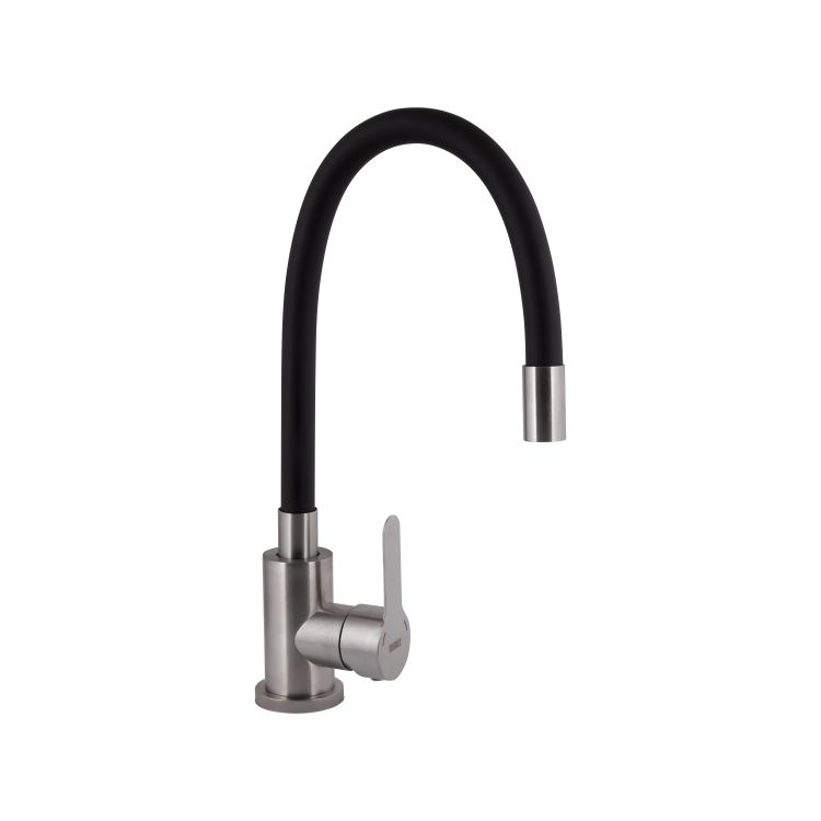 Смеситель для кухни Pure 015F3 с гибким изливом Nickel/Black BRIPUR015F3NKB Brinex - 1