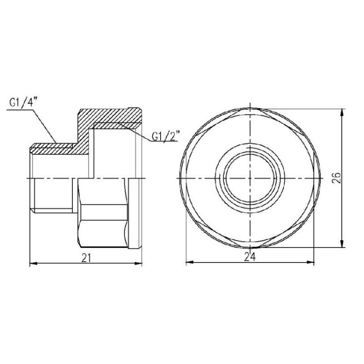 Перехід SD Forte 1/2&amp;quot;х1/4&amp;quot; ВН - 2