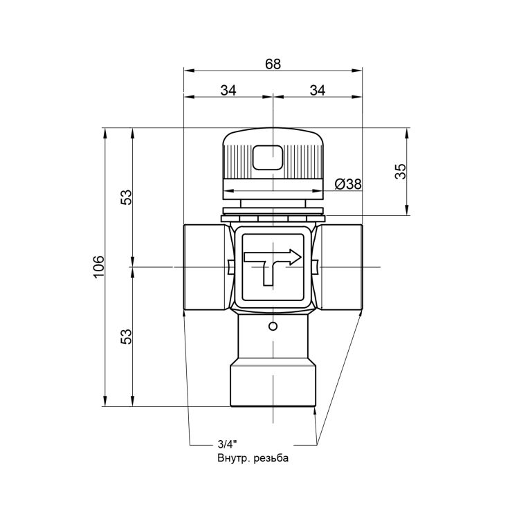 Змішувач термостатичний Icma 3/4&amp;quot; №143 - 2